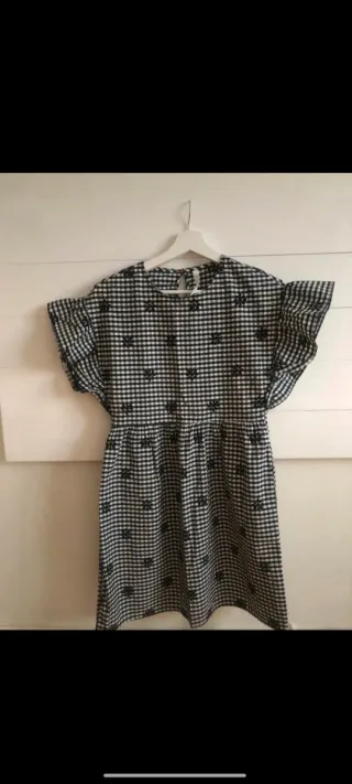 Vestido Zara cuadros vichy negro y blanco