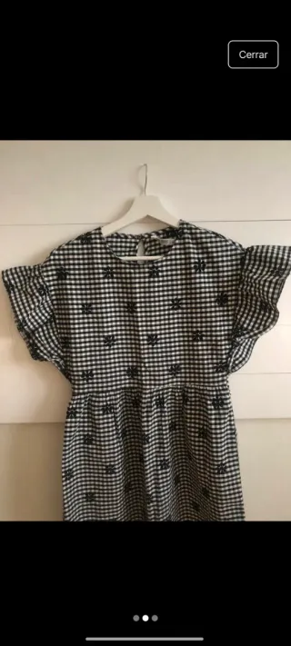 Vestido Zara cuadros vichy negro y blanco