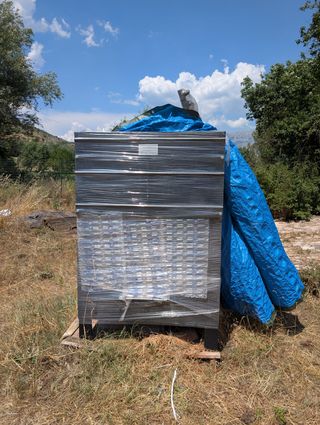 Termocamino a legna nero e blu