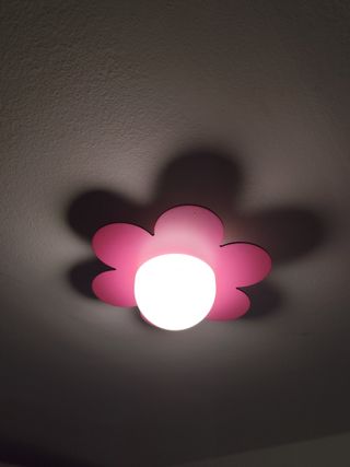 Lámpara infantil flor rosa