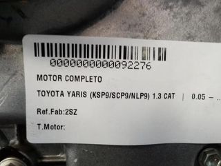 Motor toyota 92276 2sz yaris (ksp9/scp9/nlp9) 1.3