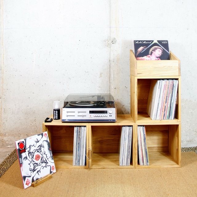 CAJA MADERA CUBETA VINILOS ROBLE MODULAR