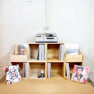 CAJA MADERA CUBETA VINILOS ROBLE MODULAR