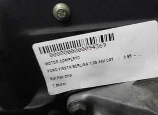 Ford 94369 dha motor completo fiesta 1.25 16v cat
