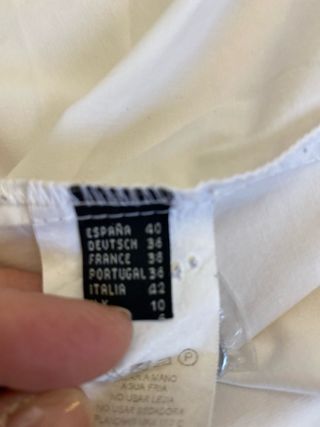 Camisa blanca manga corta mujer