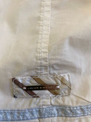 Camisa blanca manga corta mujer