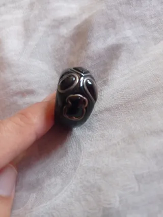 Anillo Tous Negro y Plateado