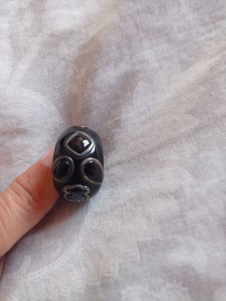 Anillo Tous Negro y Plateado