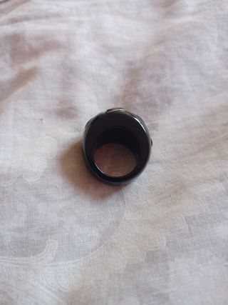 Anillo Tous Negro y Plateado