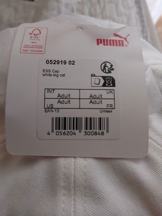 Gorra Puma Blanca Negra