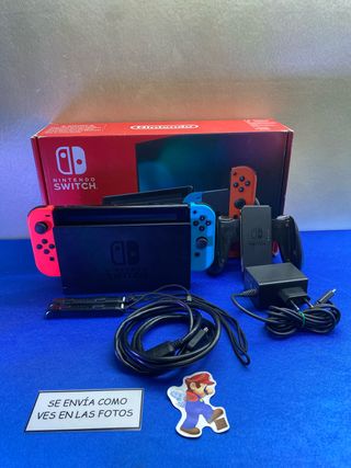 CONSOLA NINTENDO SWITCH AZUL Y ROJO COMPLETA
