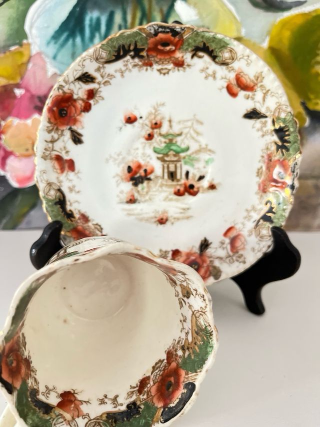 Taza y platillo antiguo Altas China,England