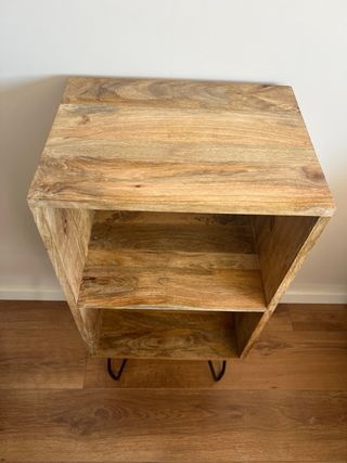 Mesa auxiliar madera y metal