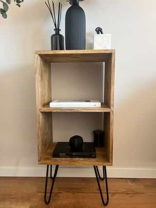 Mesa auxiliar madera y metal