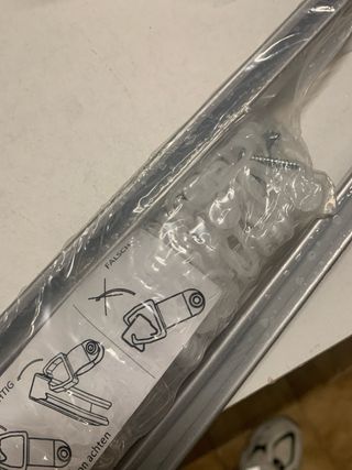 Barra Cortina Visillo Plata Metal y Plástico