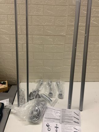 Barra Cortina Visillo Plata Metal y Plástico