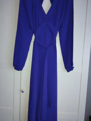 Mono largo azul mujer fiesta