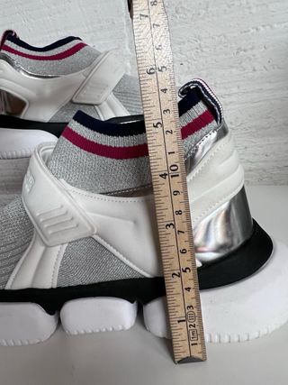 Zapatillas Moncler Talla 39 Plata/Blanco