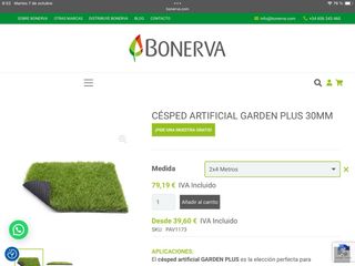 Césped Artificial Bonerva Garden Plus 30mm. 2x4 m