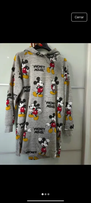 Vestido Sudadera Zara Mickey Mouse Gris