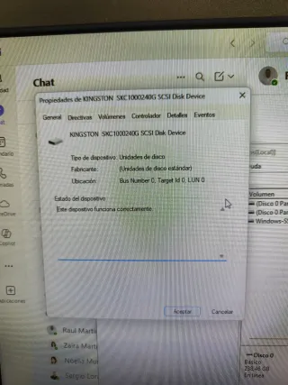 Disco Duro NVMe Kingston 240GB