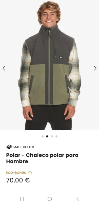 Chaleco polar Quiksilver gris y verde