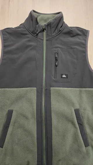 Chaleco polar Quiksilver gris y verde