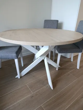 Mesa comedor redonda 120cm madera