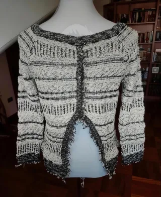 Maglione Zara donna bianco nero taglia M