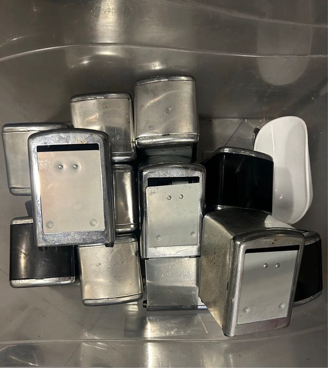 5 Servilleteros Metálicos Plateados