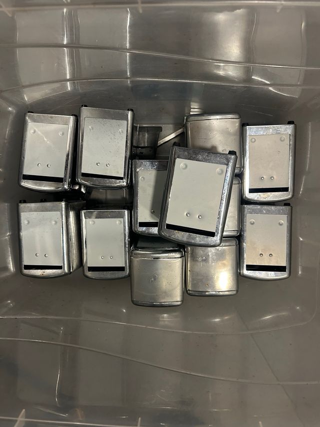 5 Servilleteros Metálicos Plateados