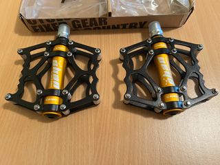 Pedali Flat MTB/City Bike Nero/Giallo