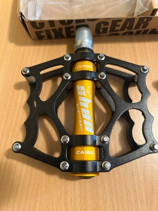 Pedali Flat MTB/City Bike Nero/Giallo