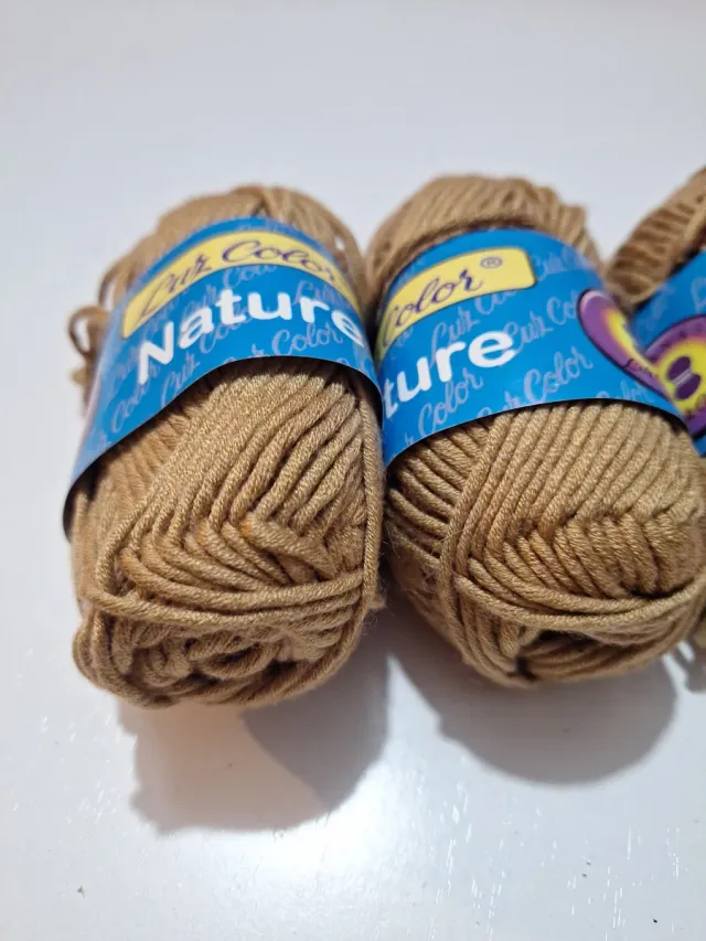 3 Ovillos Lana Color Camel Nature