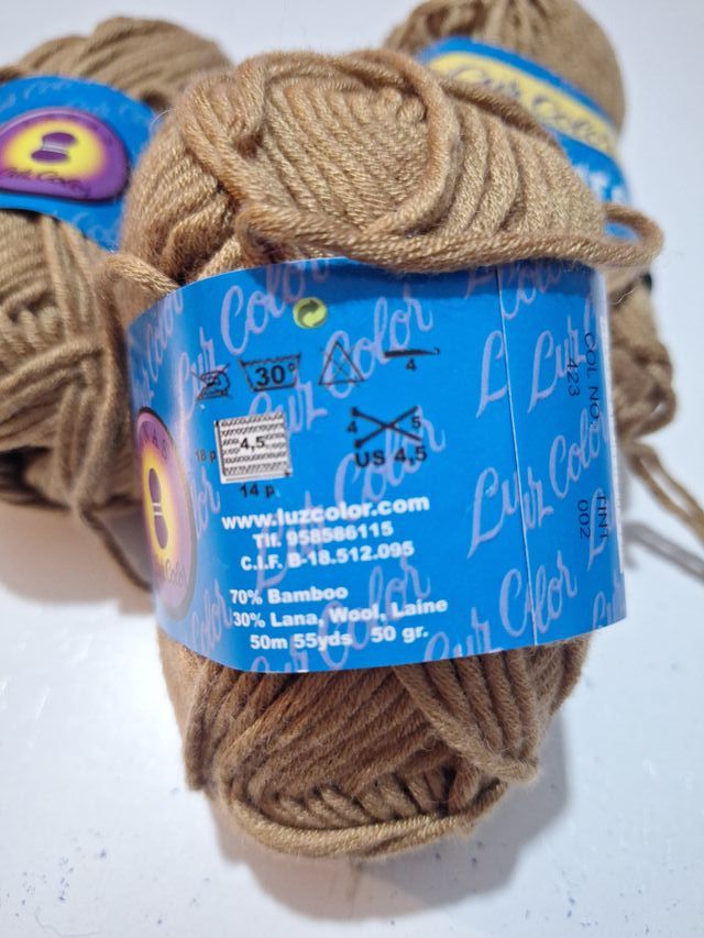 3 Ovillos Lana Color Camel Nature