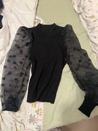 Jersey negro mangas gasa