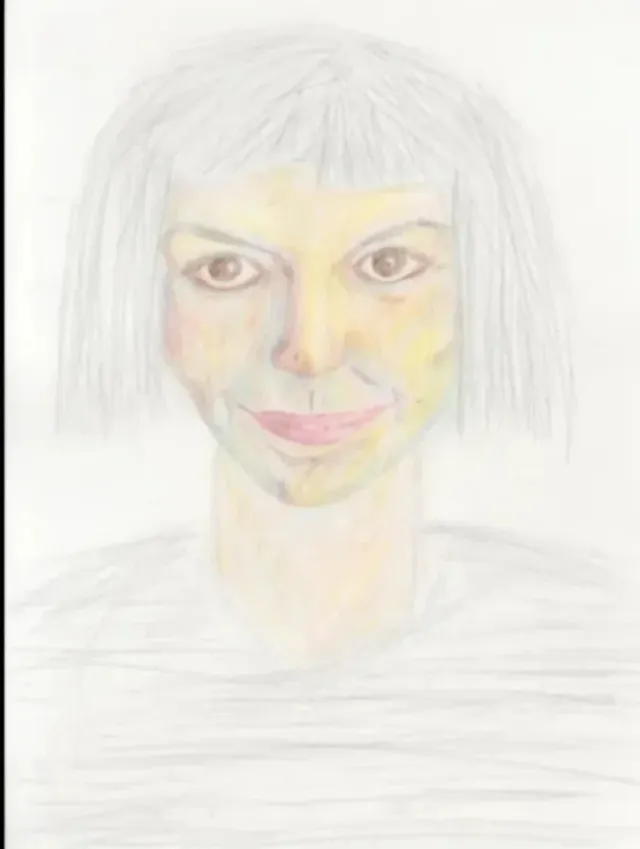 Cuadro lámina dibujo. Retrato tono pastel ARTENERY