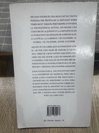 Ser Joan fuster: ANTOLOGIA DE TEXTOS FUSTERIANS