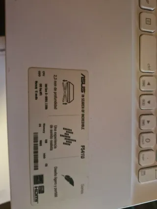 Ordenador Asus Blanco Poco Uso
