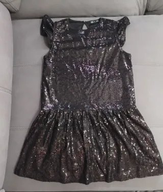 Vestido niña lentejuelas negro