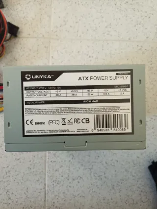 Fuente Alimentación Unyka 500W ATX