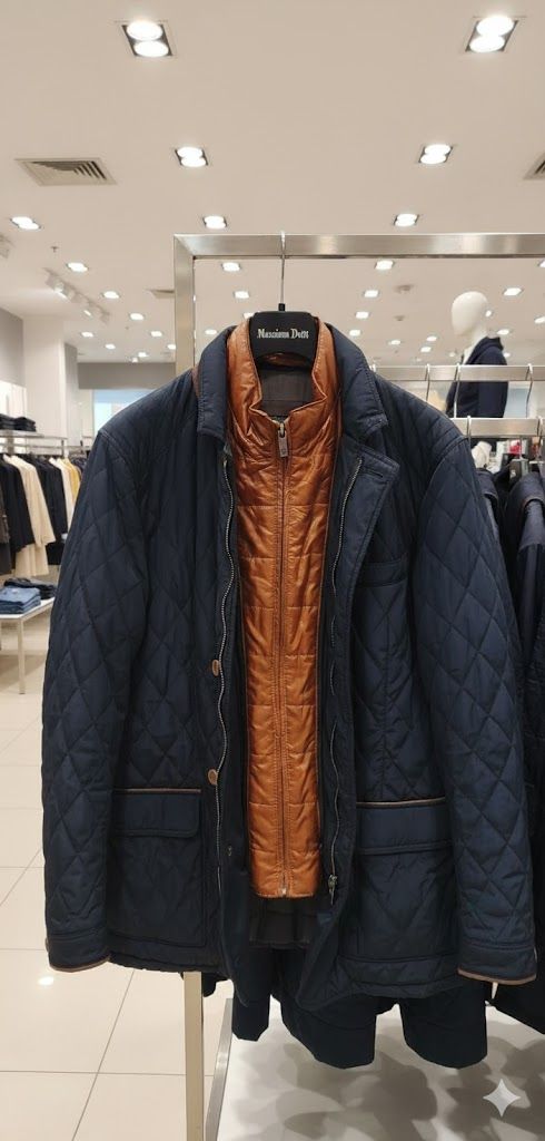 Chaqueta Massimo Dutti azul y marrón