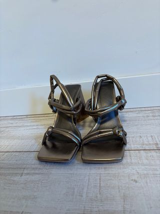 Sandalias tacón MIM metalizadas