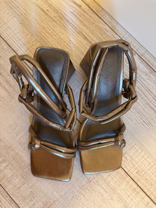 Sandalias tacón MIM metalizadas