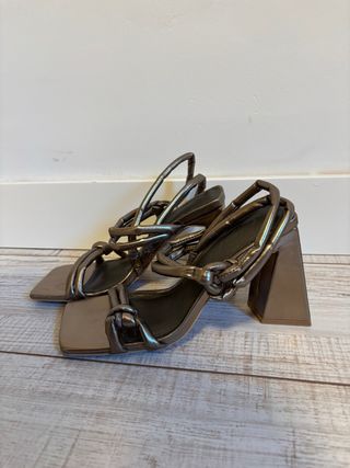 Sandalias tacón MIM metalizadas