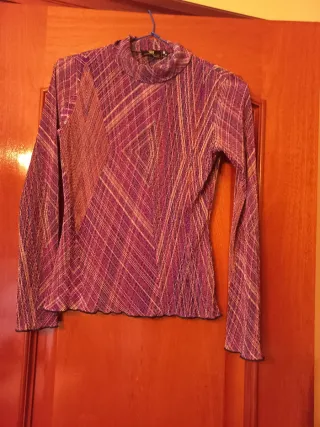 Jersey cuello alto estampado talla 40