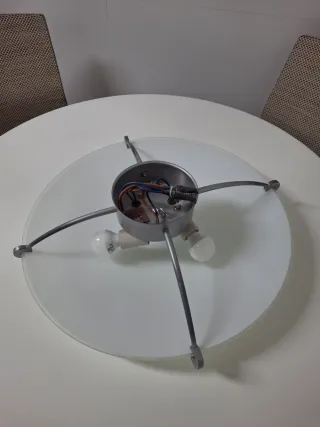 Lámpara de techo cristal y metal
