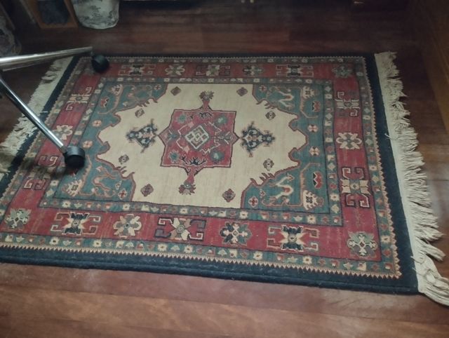 Alfombra Persa Lana beige, rojo, azúl y verde