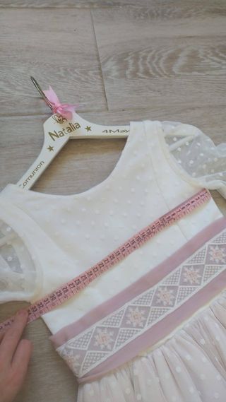 Vestido de Comunión Blanco y Rosa