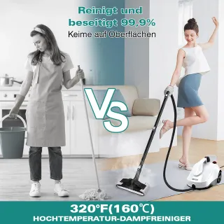 Pulitore a vapore KROQO con 23 accessori